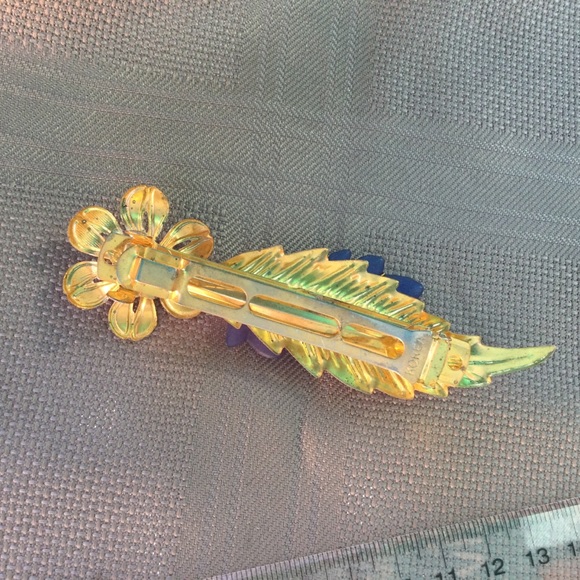 Hair Barette Decoration Fairy Lightweight Purple Flowers 4" - Picture 4 of 6